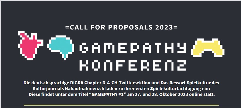 Call for Proposals: "Gamepathy Conference" (27./28.11.23, online)