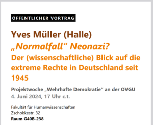 Vortragsankündigung: 02.06.24. "'Normalfall' Neonazi?"